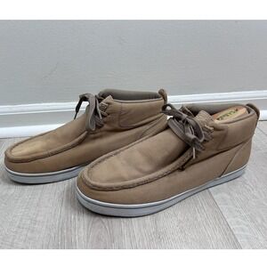 Lugz Stride Mens 12 Tan Canvas Chukka Boots Moc Toe Mid Top Sneakers MSTRDC-2553